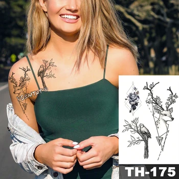 Nepremokavé Dočasné Tetovanie Nálepky Náčrt line pivónia vzor tatto Vody Prenos Rose body art falošné rameno tetovanie Pre Ženy