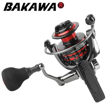 BAKAWA Fishing Cievky 2000-7000 Dvojité Cievka Metal Ball Grip Spinning Kapor Kolesa Pesca Pre Morské 5.0:1 Zvitok