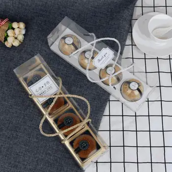 10Pcs Transparentné Tortu Cupcake Roll Boxy PET Obalov Dezert Nádoby Držiak