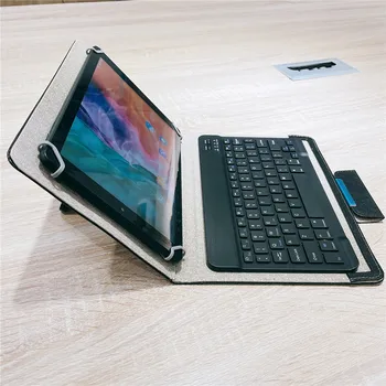 Bezdrôtovú Klávesnicu Pre 10.1 Palcový Android IOS Okien s PU Kožené puzdro Stojan na 10.1 palcový Tablet puzdro na tablet