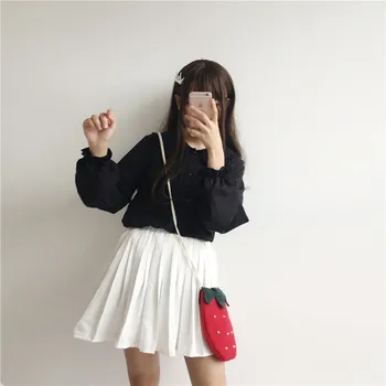 Japonsko štýl kawaii dievča lolita tričko peter pan golier falbala viktoriánskej tričko sladké lolita top cos loli gothic lolita top