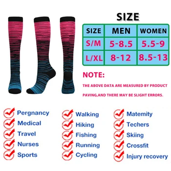 Kompresné Ponožky Beží Maratón Športov Mužov Ponožky Nylon Nohu Podporu Vonkajšie Pančuchy Na Lekárske Edém Kŕčové Žily Ponožky