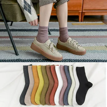 2020 nové 2 ks = 1 pár candy-farebné hromady ponožky žena jeseň zima bavlna farbou kórejský iny príliv teplé ponožky