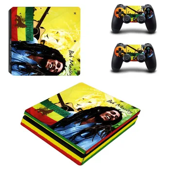 Bob Marley PS4 Slim Pokožky Nálepky Odtlačkový Určený pre PlayStation4 Slim Konzoly a 2 Radič Kože Nálepky Vinyl