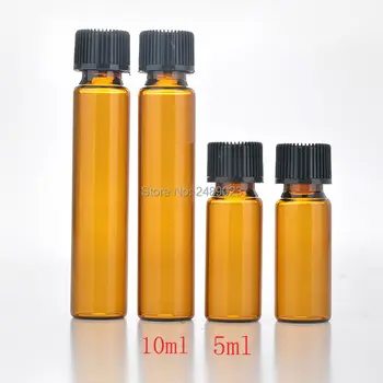 5ml 10 ml Mini Amber Sklo Kvapkadla Fľaše Prázdne Ziskové Vzorky Ampulka Naplniteľné Esenciálny Olej Jar make-up Nástroje 20pcs/veľa