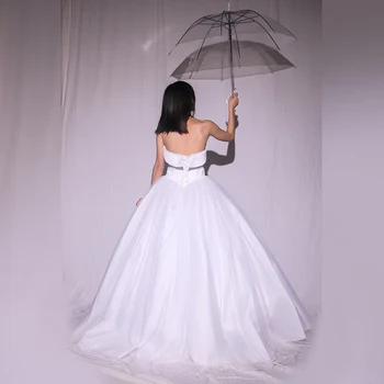 Biele Svadobné Šaty LED Optický Textílie Svietiť Kostým rozsvieti Oblečenie Farby Premenlivé Šaty Mini Šaty Ženské Šaty