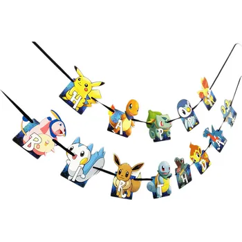 Cartoon Pokémon pikachu narodeninovej party Jednorazové dekorácie, Party Riad Nastaviť Papierové Poháre papierové taniere deti strana dodávky