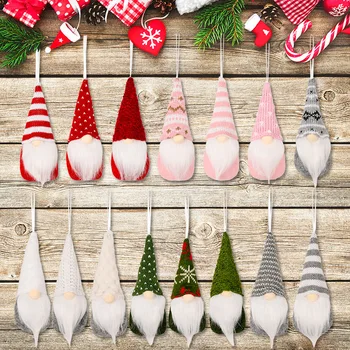 Nový Rok 2022 Roztomilý Rudolf Santa Claus Pletenie Bábiky Vianočný Strom Dekorácie pre Domov Vianoce Elf Navidad Darček Veselé Vianoce