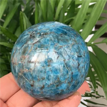 Asi 10 cm veľké prírodné modré apatitu oblasti poľských orb loptu, kameň, tarot karty čítanie meditácie, liečenie kryštálmi kameň