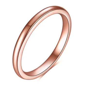 2 mm z Nehrdzavejúcej Ocele, Prstene Pre Ženy Jednoduché Rose Gold Ring Mužov Vintage Pár Snubné Prstene Pánske Dámske Šperky Strieborný Prsteň Darček