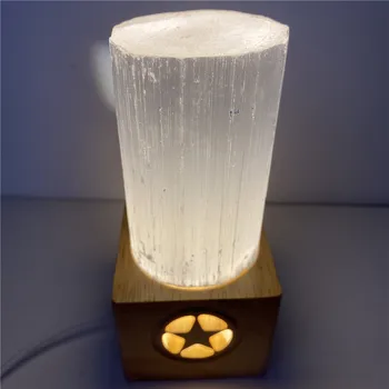 Prírodné Selenite Sadrové Valcové Sparcrystal Lampa Moderného Marocký Crystal Rudy Ozdoby, Sošky Plavidlá Domova Zbierať