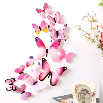 3D Butterfly Kvetinová Víla samolepky na stenu pre Deti Izba Dekorácie Spálňa, Obývacia Izba Deti, Dievčatá, Izba Odtlačkový Plagát nástenná maľba
