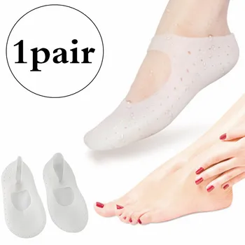 1Pair Hydratačné Anti Crack Unisex Nohy Chránič S Otvorom Odumreté Odstránenie Priedušné Ponožky, Silikónové Gél Ponožky na Starostlivosť o Nohy