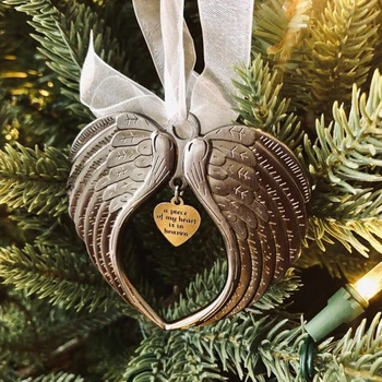 Kus Môjho Srdca Je V Nebi Anjel Ornament Prívesok Ozdoby na Vianočné stromčeky Nový Rok 2021 Dvere, Steny Domova