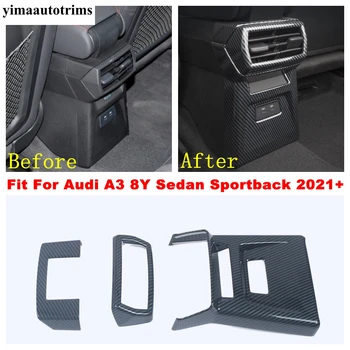 ABS Auto Zadné Operadlo Okno Panel Kryt Výbava Anti Kop Ochranné Uhlíkových Vlákien Vzhľad Príslušenstvo Pre Audi A3 8Y Sedan Sportback 2021