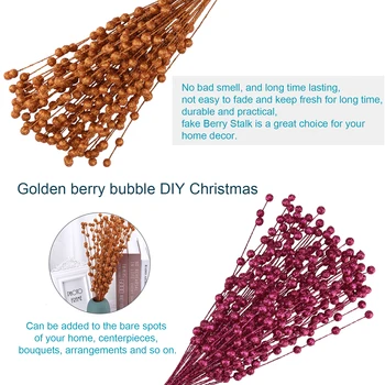 50pcs Vianočné Dekorácie Pistácie Umelé Zlata Prášku Berry Kvet Pre Obývacia Izba Strán Fotografie Domova