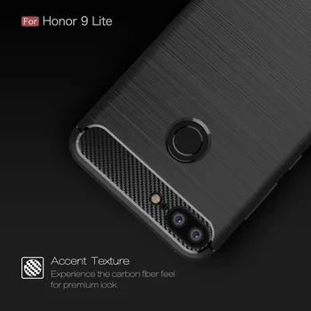 Pre Huawei Honor 9 Lite Prípade Silikónový obal pre Huawei Honor 9 Lite Kryt Mäkké Uhlíkových Vlákien Kartáčovaný Hoesje Fundas symbian, symbian Coque Etui