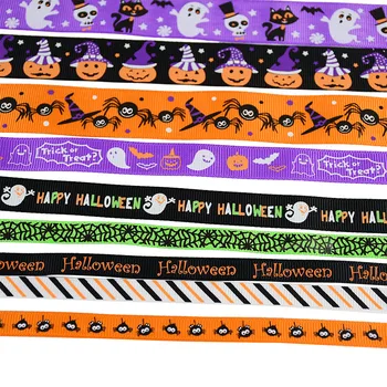 10yards/roll 1-2.5 cm, Skelet Ghost Tekvica Halloween Stuhou Luku Páse s nástrojmi Halloween Candy Darčekové Balenie Pásky Dodávky