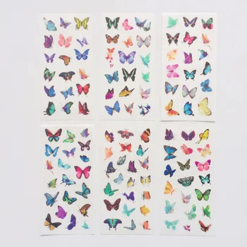 6 Listov Elegantné Motýľ Washi Papier Dekoračné Nálepky Na Kancelárske Potreby Počítač Dekorácie