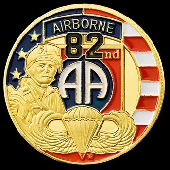 30 mm USA 82nd Airborne Division Výzvou Mince Armády usa Upomienkové Darčeky pozlátená Pamätná Minca NÁS Mince