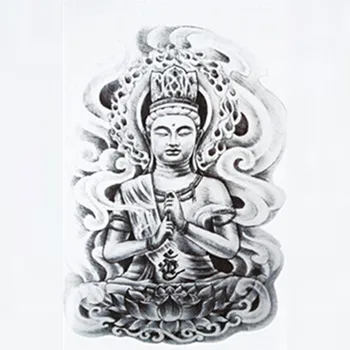 Sex Rameno Tetovanie 3d Mužov Buddha Tetovanie Vzory Nepremokavé Dočasné Tetovanie Veľké Body Art Nálepky Lotus Flash Tattoo Rukáv