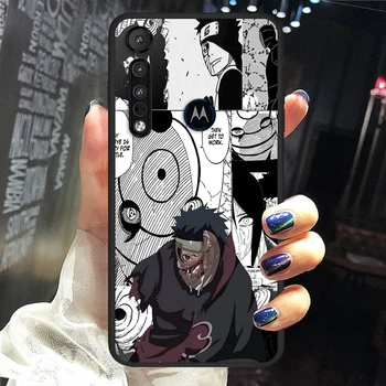 Manga štýle Anime Umenie Pre Motorola G8 G9 G Okraji Jeden E6 E7 Power Lite Marco Hyper Fusion Plus Hrať Black Telefón puzdro