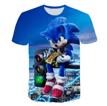 Zaujímavé 3D tlač Sonic chlapci a dievčatá T-shirt priedušná detské oblečenie detské T-shirt 4t-taktné-14T mikina 2021 lete ne