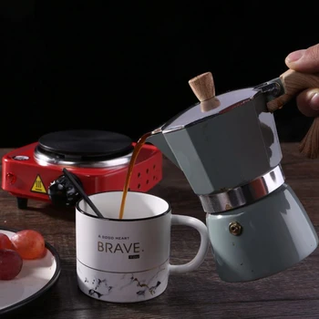 6 Šálok Talianskej Moka Hrniec Osemhranné Coffee Pot Domáce Espresso Coffee Pot Filter Destilácie Ťažba Strane Kanvice