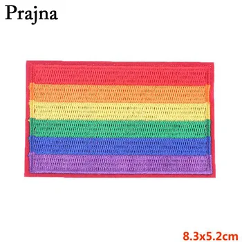 Pradžňa Vlajka LGBT Škvrny Rainbow Vyšívané Žehlička Na Patch Pre Oblečenie Gay Pride Odznaky Batoh Nášivka Šitie Nálepky E
