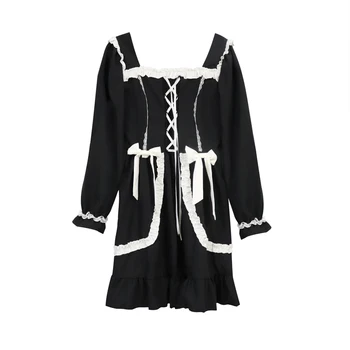 2020 Nový Japonský Gothic Lolita Obväz Šaty Dievča Vintage Dizajnér Mini Šaty Japonskom Štýle Kawaii Oblečenie Jeseň Šaty pre Ženy