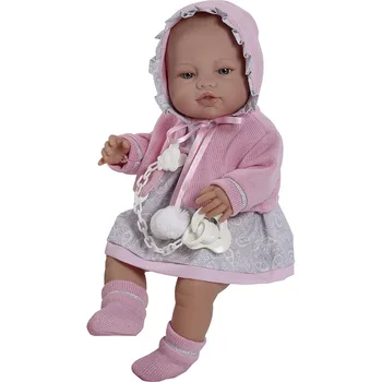 Berbese, Baby Doll Novorodenca šaty a plášť ružová 42 cm, pre darček