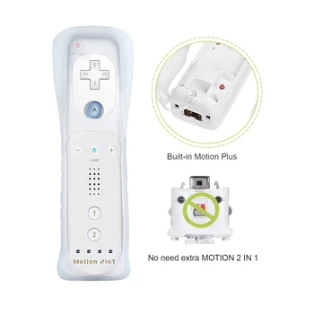 Vstavaný Motion Plus Bezdrôtové Diaľkové Tlačítkový ovládač Pre Nintend Wii Remote Controle s Silikónové puzdro a Remienok na Zápästie