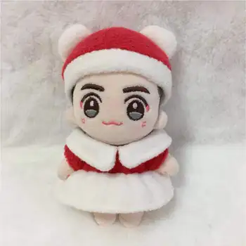 Ručné 10 cm 2pc Roztomilý malý medveď Vianoce, Nový Rok červené šaty Kpop Oblečenie pre Bábiky Oblečenie, Hračky Baby Doll je Príslušenstvo Cos Oblek
