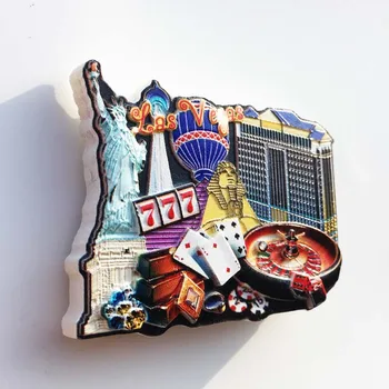 Chladnička Magnet so suvenírmi Las Vegas v Nevade, USA Tvorivé Roztomilý 3d Živice Magnetické Chladnička Nálepky Dekor a Narodeninové Darčeky