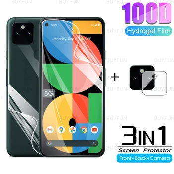 3in1 Hydrogel Film Pre Google Pixel 5a 5G 6.34 palca Fotoaparát Chránič Pre google pixelov, 5 a 5a Screen Protector mäkké chrániť film