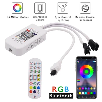 5V 12V 24V Farebný Sen RGB 24Key Infračervené Radič Bluetooth Phone Remote Control Pre WS2812B WS2811 Okolia LED Pásy