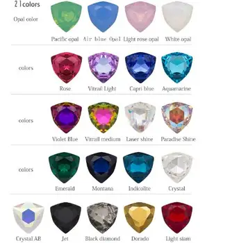 WWJ 12mm K9 Crystal Tuku Trojuholník Fantázie Kamene Pointback Sklo Kryštály Multi Farby Šperky Robiť