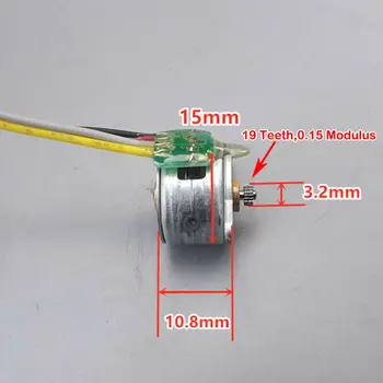 2-fáza 4-wire Stepper Motor Micro 15 mm DC Malé Káblové Krokovanie Motorových Odolnosť 20 Ohm 18 Stupňov s 19. STOROČ 0.15 M Metal Gear