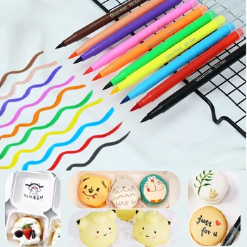 10 Farieb DIY Jedlé Pigment Pero Pečieme Príslušenstvo Food Zásuvky Farebné Ceruzky Značky Tortu Biscuit Cookie Maľovanie na Zdobenie Nástroj