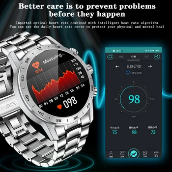 454*454 HD Displej LIGE Smart Hodinky Mužov Hovoru, Bezdrôtová Nabíjačka Vodotesný IP68 Prehrávanie Hudby EKG Smartwatch Pre Android