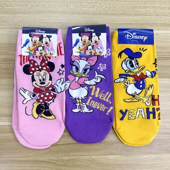 Disney Dievča Cartoon Nové Ponožky Dámy Anime Mickey Minnie Medvedík Pú Sladké Ponožky, Bavlnené Ponožky Dievča Ponožky