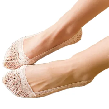 2 kusy =1 páry módne full-kruh silikónové Japonskej kvality čipky non-slip stealth ponožky , pekné letné ženy črievičku ponožky