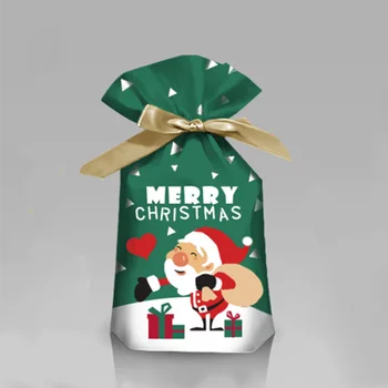 10Pc Vianočný Darček Taška Candy Bag Snowflake Ostrý Šnúrkou Taška Veselé Vianočné Dekorácie pre Domov Nový Rok 2022 Noel Prítomný