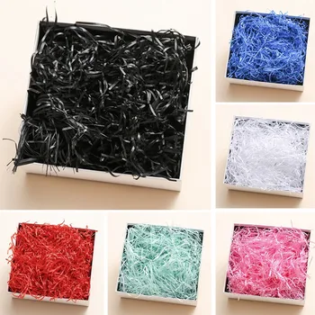 Farebné Strúhaným Crinkle Papier Raffia Candy Boxy DIY Darčeka Plniaci Materiál Svadby Manželstva Domáce Dekorácie