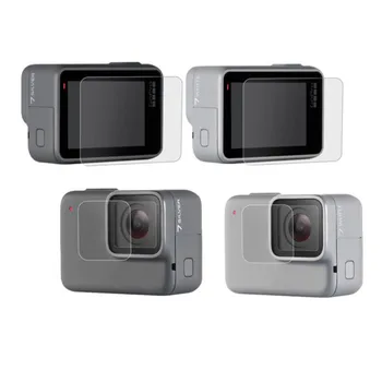 Tvrdené Sklo Chránič Pre GoPro Go pro Hero7 Hrdina 7 White/Silver Fotoaparát Predné Objektív LCD Dsiaply Obrazovke Ochranný Film Stráže