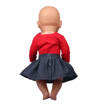 18-Palcové Bábika Kostým Červená Kabát+Sukne Cartoon Dvoch-dielny Oblek Reborn Bábiky Šaty Americké Dievča Reborn Bábiky Oblečenie Baby Girl Dary