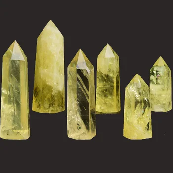 Prírodné Citrine Crystal Bod Liečenie Duchovných Obelisk Žltá Quartz Prútik Krásne Ozdoby pre Domova Reiki Kameň Pyramídy