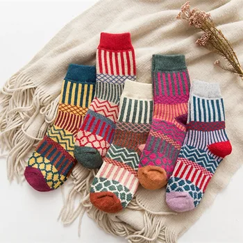 Odbavenie Predaj Zimných Hrubé Teplé Dlhé Ponožky pre Ženy Harajuku Vintage Streetwear Posádky Ponožky Tepelnej oblečenie pre voľný čas Spacie Ponožky