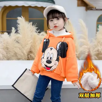 Disney Mickey Mouse Dievčatá Bundy Deti Hoodies Mikina Detské Oblečenie Na Jar Jeseň Kabát Deti Bežné Kapota Outwear
