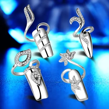Kórejský Pop Star Fashion Otvorenie Nastaviteľné Nechtov Krúžok Necht Svetlo Crystal Drahokamu Luxusné Estetické Šperky pre Ženy Darček